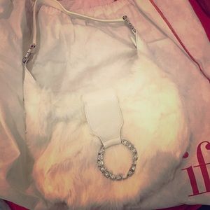 Isabella Fiore White Rabbit Fur Purse